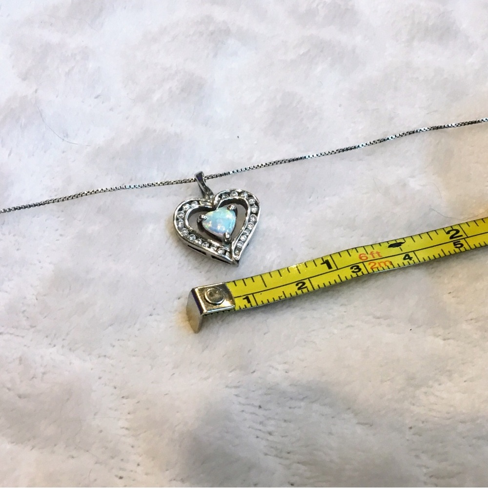 925 Italy BSI 18” Chain & 925 Cubic Zirconia Heart Pendant - Picture 6 of 6
